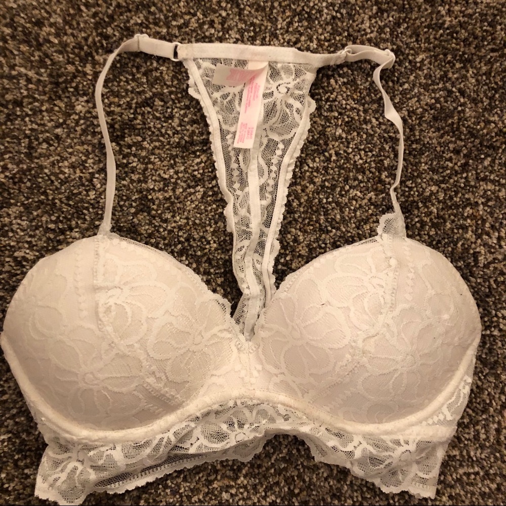 PINK push up lace t-back bra